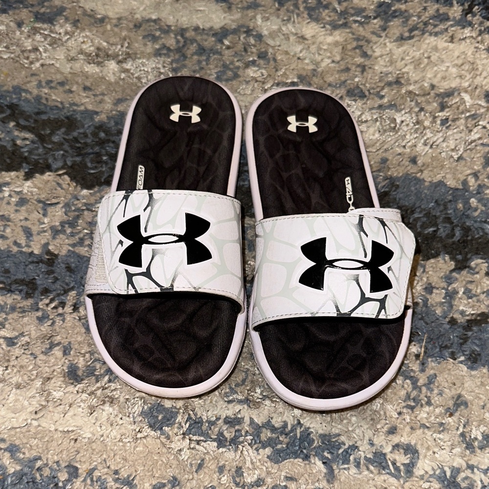 Under Armour Kids Slide Sandals - Black and Gray